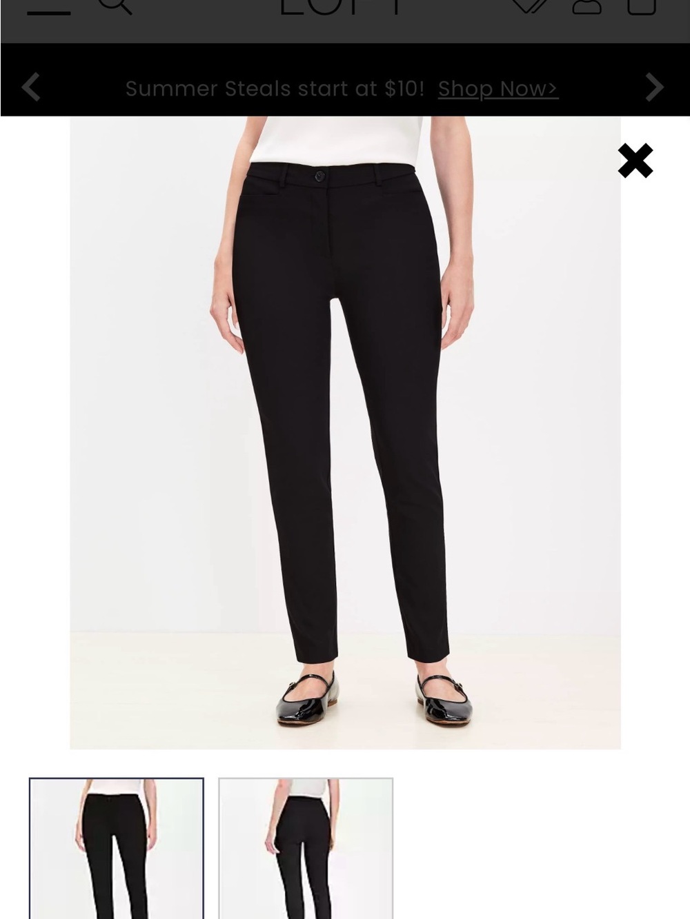LOFT Black Ankle-Length Sutton Skinny  Pants